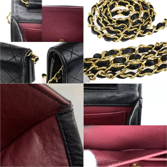 CHANEL CC Mini Matelasse Full Flap Chain Shoulder Bag Leather Black GHW 660RK817 - Picture 14 of 14